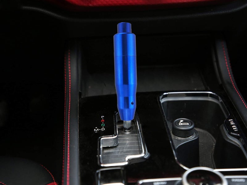 Abfer Automatic Gear Shift Knob Car Button Push Shifter Handle Knobs Fit for Most Vehicle Truck, Blue - Image 2